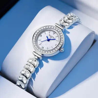 Women's Swiss Quartz Bracelet Watch with Crystal Band