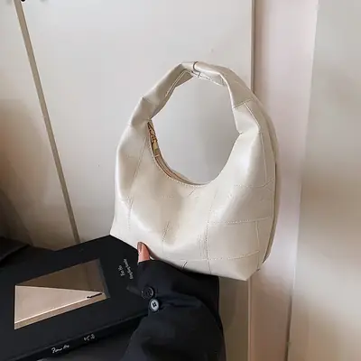 White Leather Shoulder Crossbody Bag for Women
