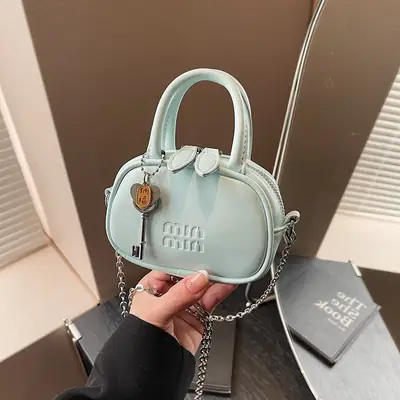 Light Blue Mini Shoulder Bag for Women 2025