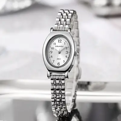 Explosive new ladies watch women's fashion niche high-end sense golden oval student steel quartz watch