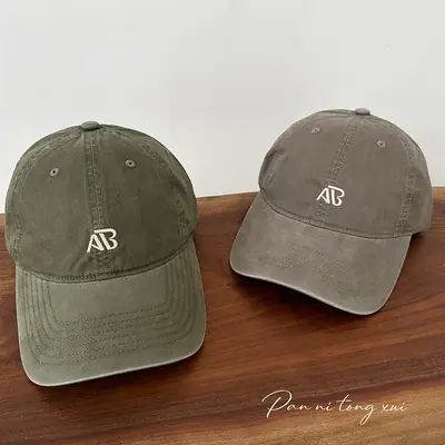 Women's Letter Embroidered Dome Caps Solid Color