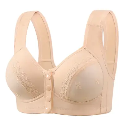 Green Underwire Bra for Plus Size Women with Front Buckle
