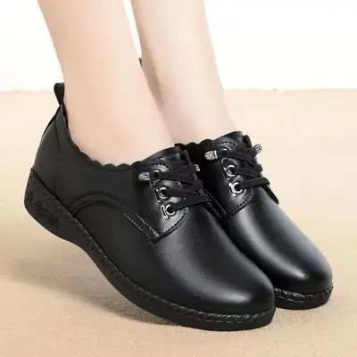 Women's Slip-On Black Casual Shoes with Comfortable Sole