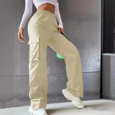 Women Wide Leg Pants Spring Autumn High Waist Casual Wear