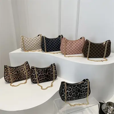 Retro Printed Underarm Bag Niche Design 2025 Spring New