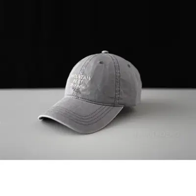 Gray Korean Letter Embroidered Baseball Cap for Men Women