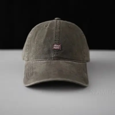 Olive Green Baseball Cap for Men with Logo