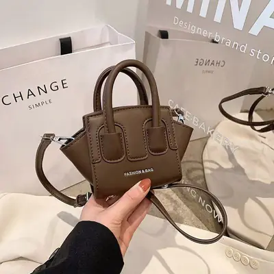New Mori Style Textured Girl's Shoulder Bag Brown