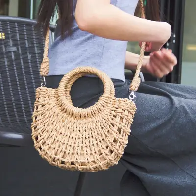 Women's Straw Crossbody Bag Bohemie Pastoral Woven