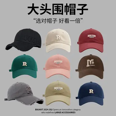 Black Big Head Cap with 'R' Logo for Men Women