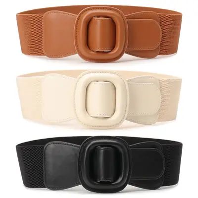 Women's Red Waist Belt with Buckle