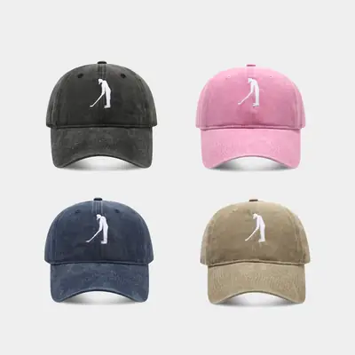 Men's Golf Cap Black Pink Blue Brown Small
