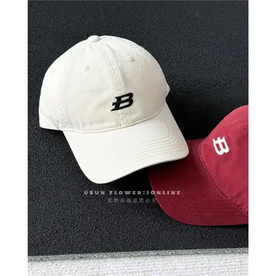 Women's B Letter Baseball Caps with Curved Eaves
