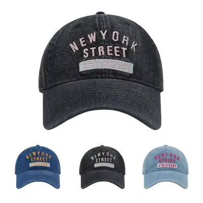 New York Street Embroidered Denim Cap