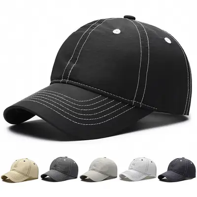 Men's Black Baseball Cap Waterproof Quick-Drying