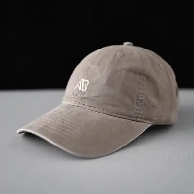Men's Grey Letter Embroidered Baseball Cap
