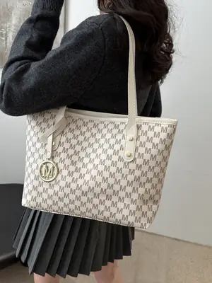 2026 Women's Large Capacity Tote Bag with Monogram Logo