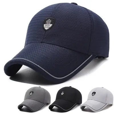 Men Blue Mesh Baseball Cap with Logo