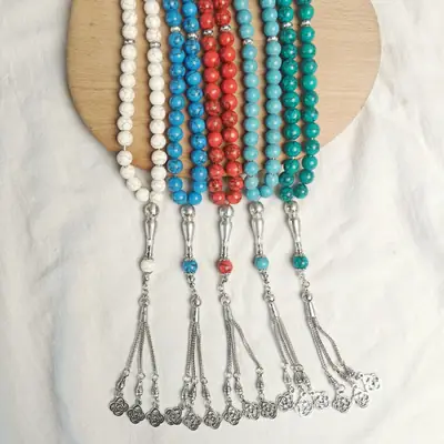Turquoise Muslim Rosary Praise Beads 10mm Tasbih