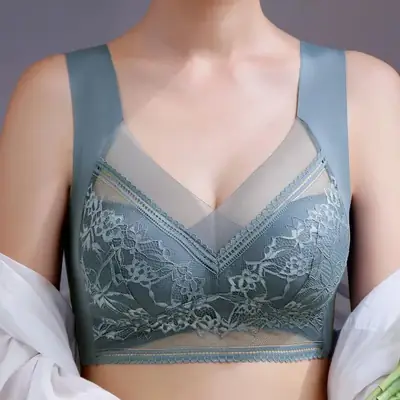 Lace Underwear Women's Large Chest Showy Small No Mark Steel Ring Gathering