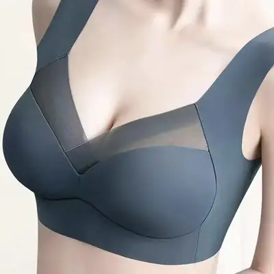 Black Fixed Latex One-Piece Bra for Women