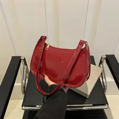 Black Korean Style Shoulder Bag for Women 2024