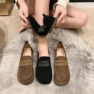 Women's Black Bean Slippers Soft Sole Non-Slip