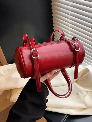 Red Underarm Cylinder Bag for Women 2026