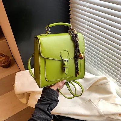 Green Leather Shoulder Bag for Women 2026