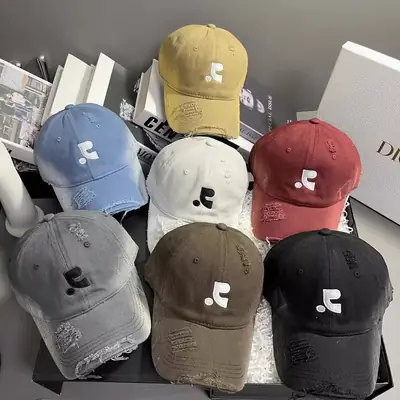 Blue Washed Baseball Cap for Men Women Couple