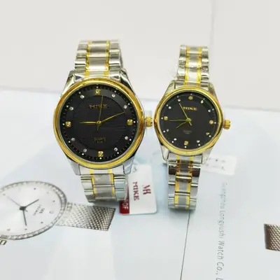 Couple Quartz Watches Gold Silver Strap Waterproof