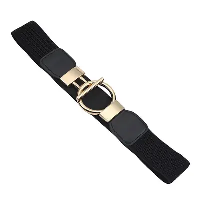 Women's Gold T-Bar Belt with Elastic Strap