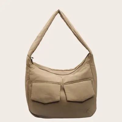 Beige Crossbody Tote Bag for Women Large Capacity