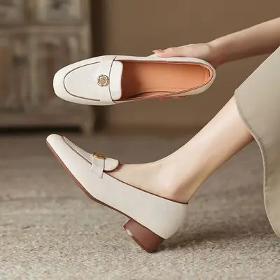 Vintage Slip-on French Women's Leather Shoes 2025