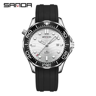 Sanda Men's Waterproof Luminous Quartz Watch Black Strap