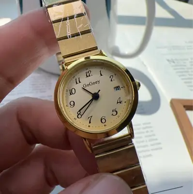 Compact Quartz Watch with Digital Display & Stainless Steel Band