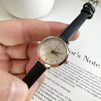 Women's Brown Leather Belt Watch Digital Quartz Casual Fashion