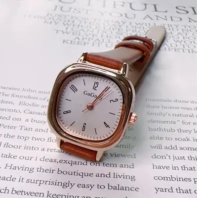 Quartz Watch Square Face Ladies Belt Watch Gold Rose Gold