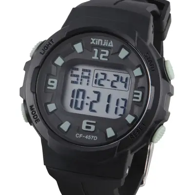 Xinjia Digital Watch Waterproof Large Screen Black