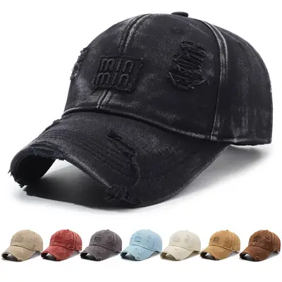Men's Rothed Letter Embroidered Cap Grey Washable