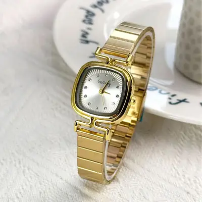 Square Watch for Women Gold Rose Gold Stainless Steel Band