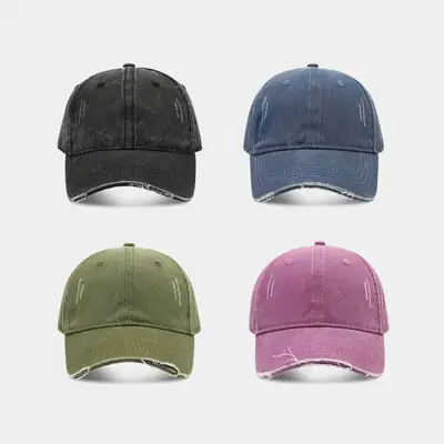 Purple Japanese Artistic Retro Hole Baseball Cap for Women
