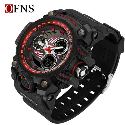 O'Fani Red Sport Watch with Digital Display