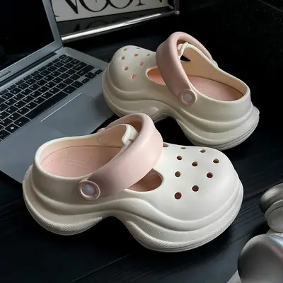 Women's Two-Tone Outdoor Clogs with Thick Soles