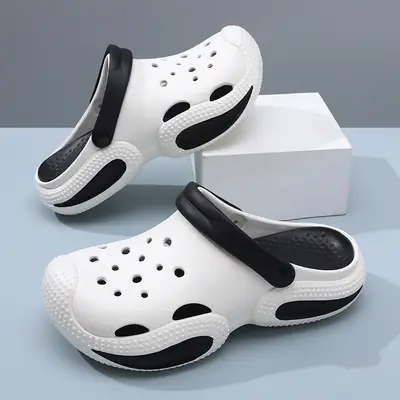 Women's White Black Croc Sandals Summer Breathable