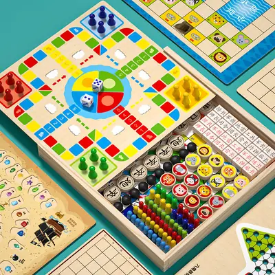Children's version of flying chess educational toys backgammon chess jumping chess class encyclopedia multi-functional chessboard all-in-one fun board games
