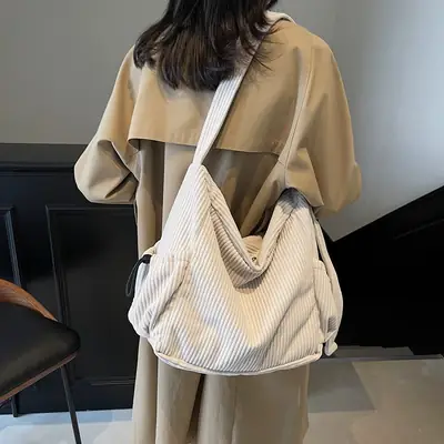 2026 New Ruiying Retro Single Shoulder Commuter Bag Corduroy Women Tote Autumn Winter