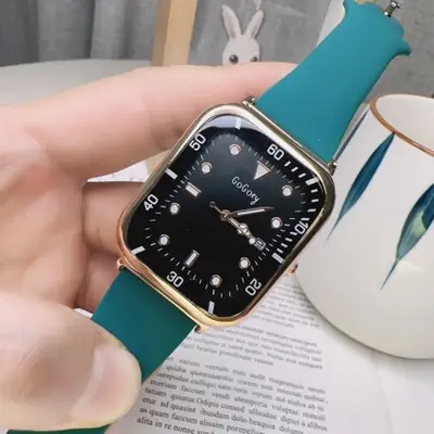 Women's Square Silicone Sports Watch with Calendar
