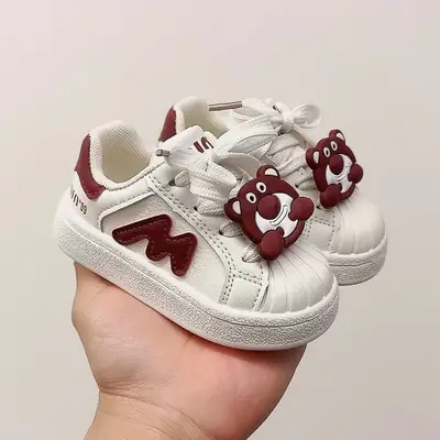 White Cartoon Baby Shoes for Boys Girls Toddler Casual Board
