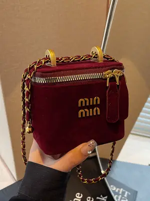Frosted Mini Box Bag Red Winter New Retro Mouth
